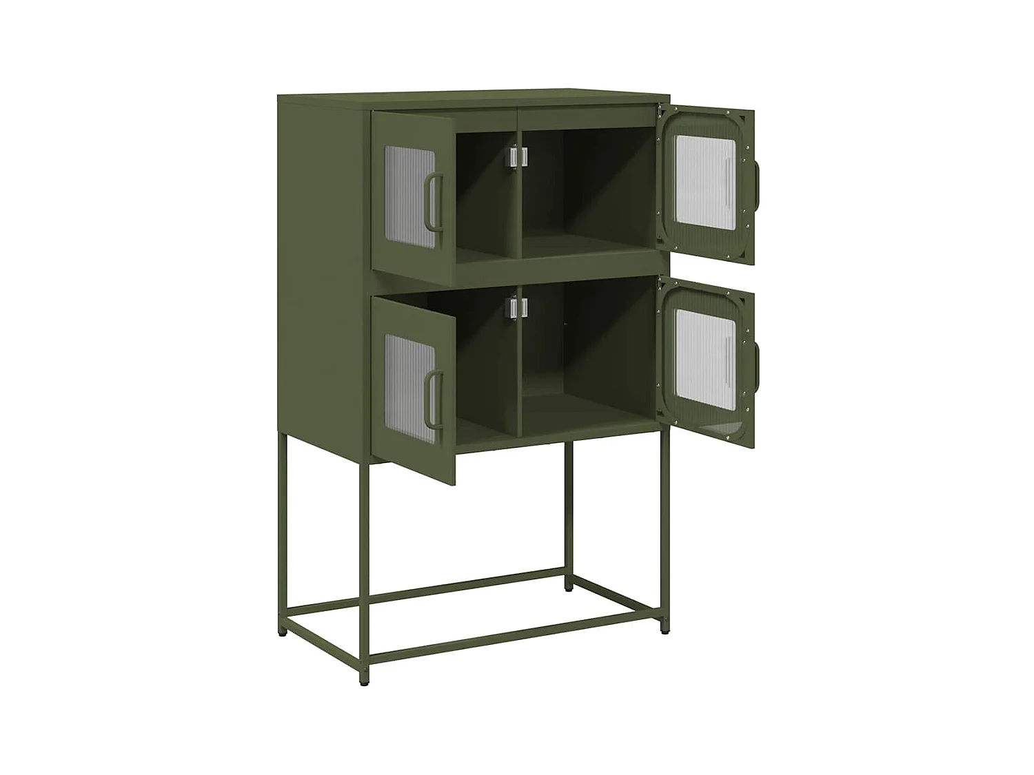 Buffet haut vert olive 68x39x107 cm acier