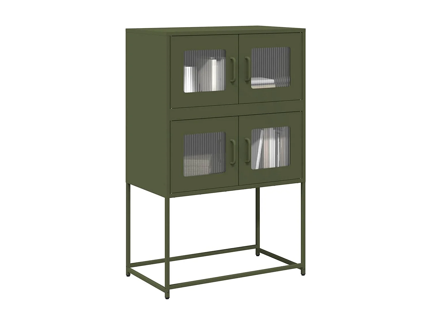 Buffet haut vert olive 68x39x107 cm acier