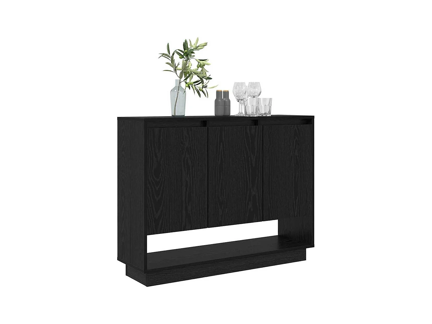 Buffet Chêne noir 97 x 29 x 75 cm Bois d'ingénierie