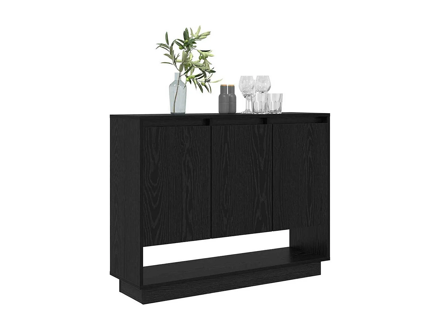 Buffet Chêne noir 97 x 29 x 75 cm Bois d'ingénierie