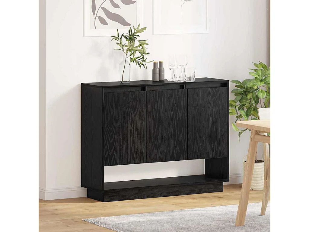 Buffet Chêne noir 97 x 29 x 75 cm Bois d'ingénierie