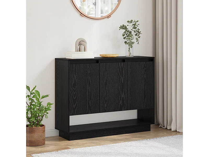 Sideboard aus schwarzer Eiche, 97 x 29 x 75 cm, Holzwerkstoff