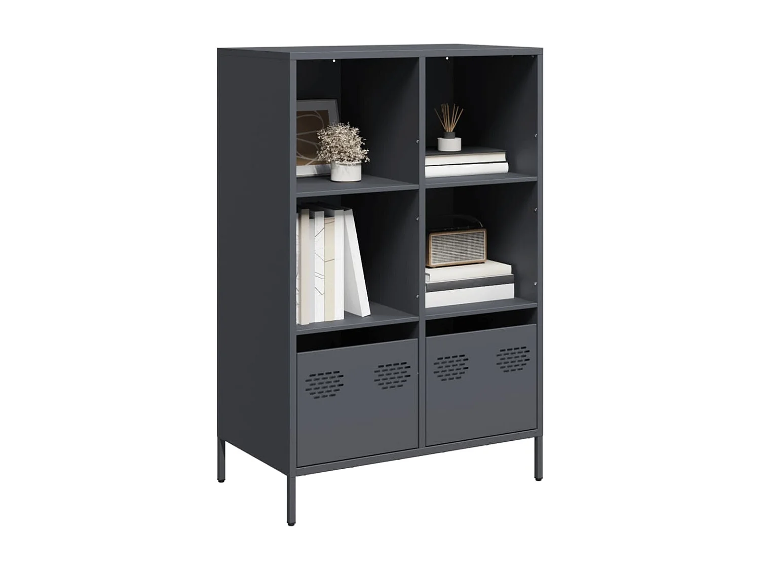 Buffet haut anthracite 68x39x103,5 cm acier