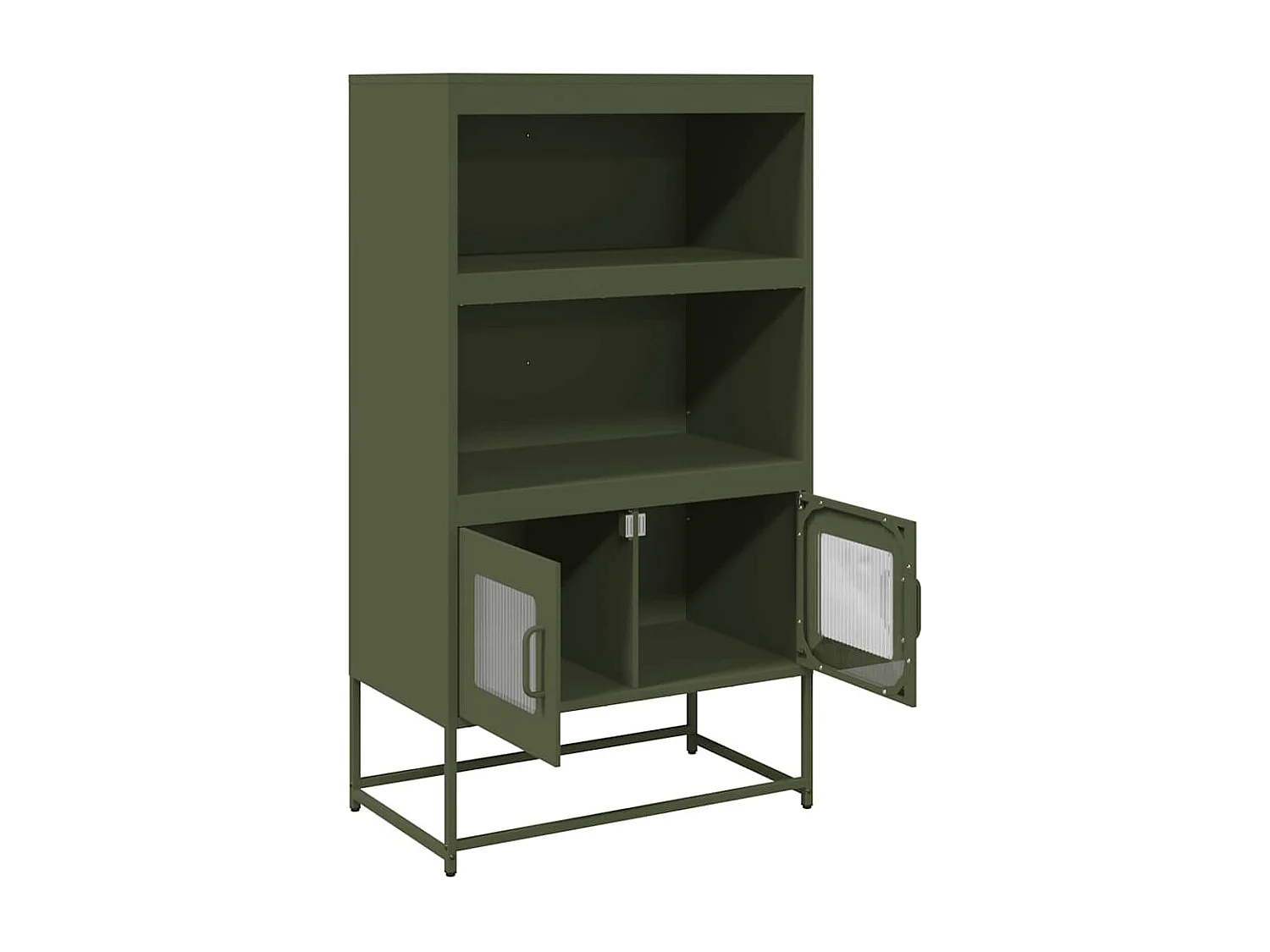 Buffet haut vert olive 68x39x123 cm acier