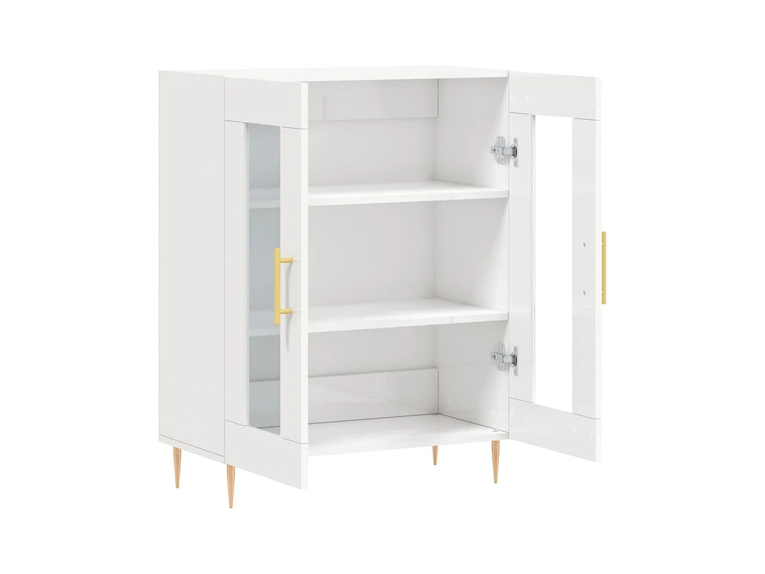 Buffet Blanc brillant 69,5x34x90 cm Bois d'ingénierie