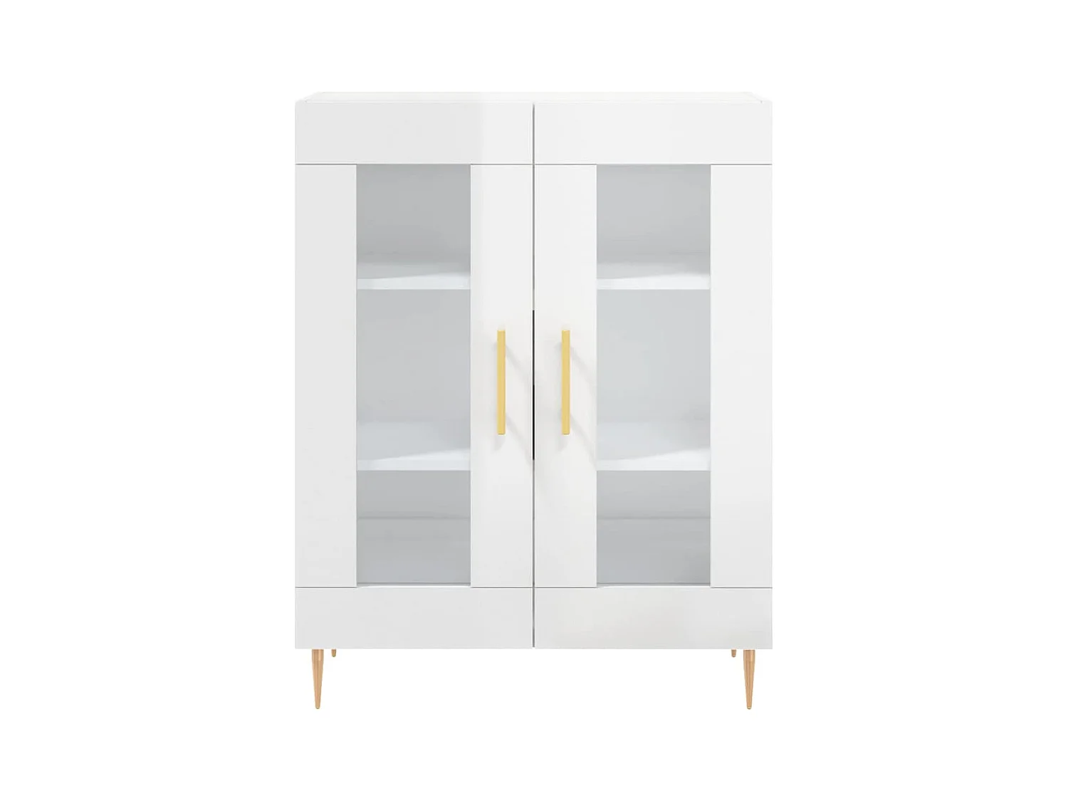 Buffet Blanc brillant 69,5x34x90 cm Bois d'ingénierie