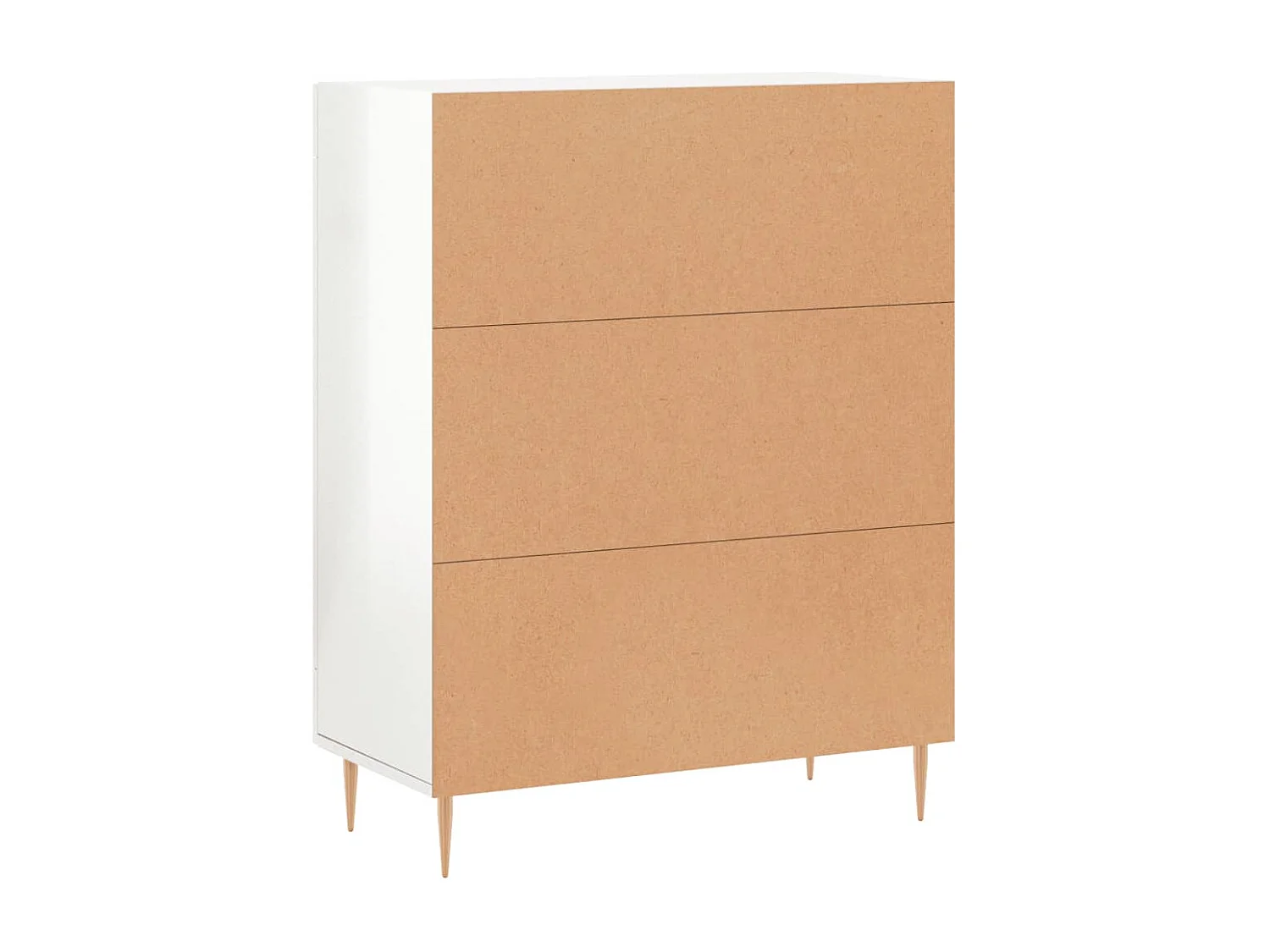 Credenza Bianco lucido 69,5x34x90 cm Legno composito