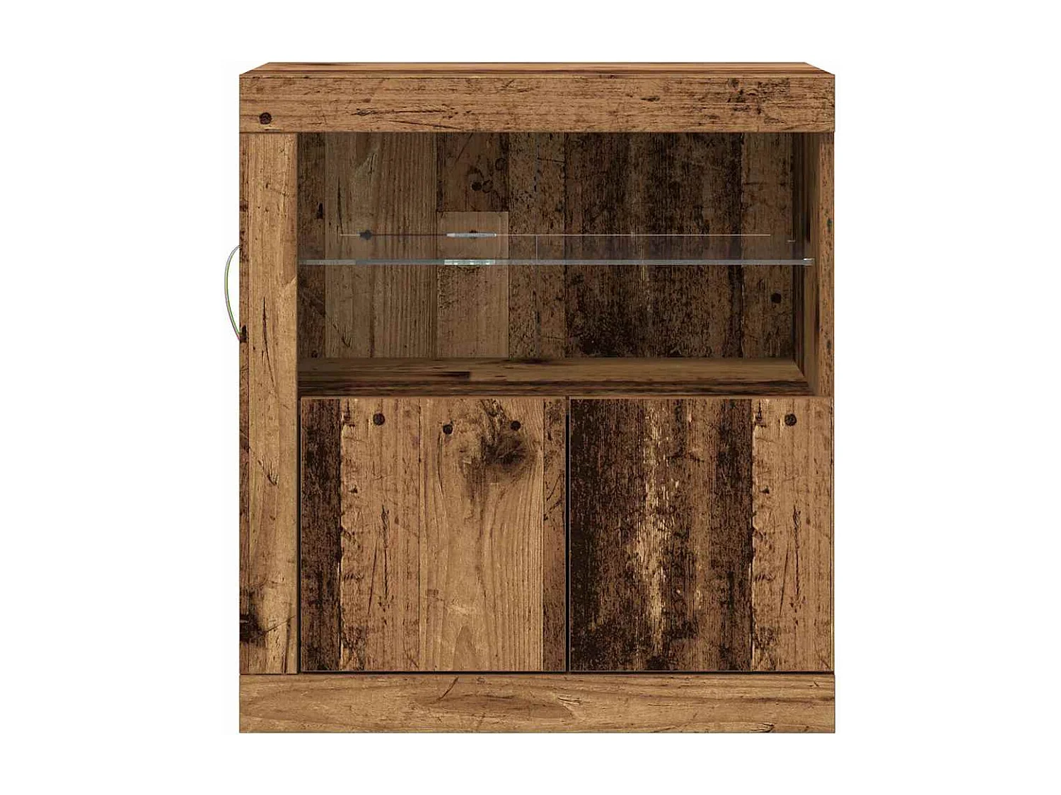 Credenza con luci LED in legno vecchio 60,5x37x67 cm