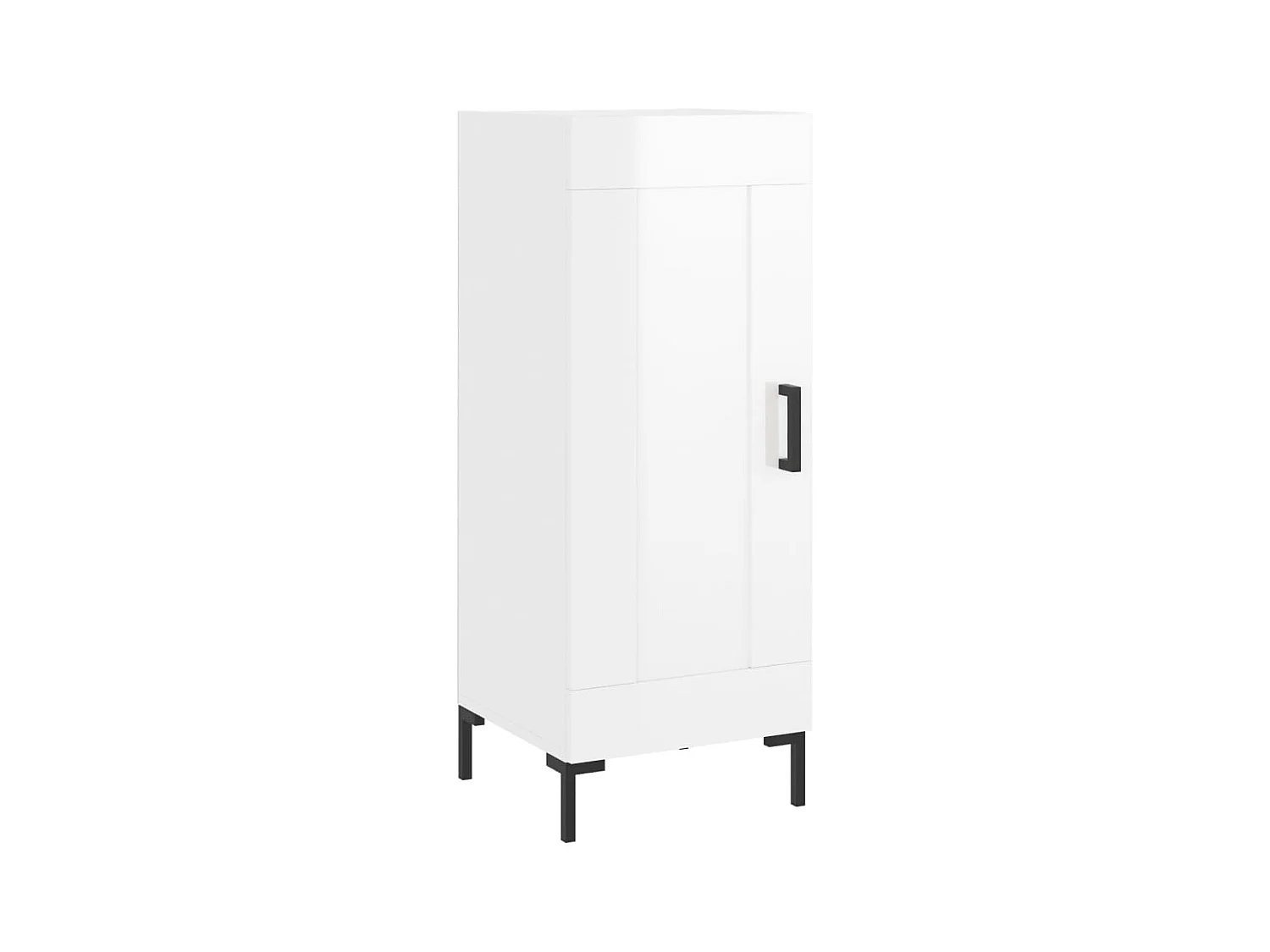 Credenza Bianco lucido 34,5x34x90 cm Legno composito