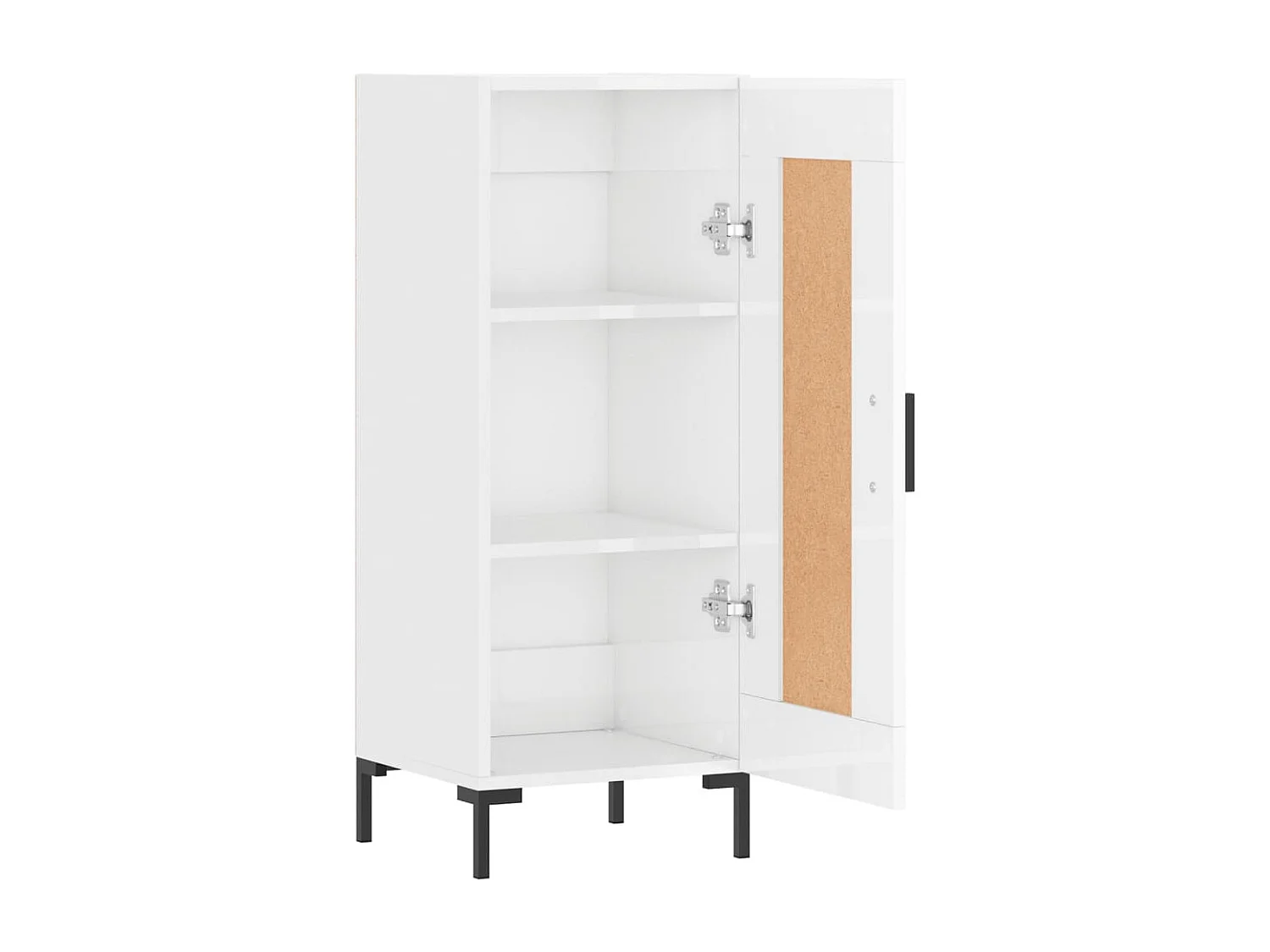 Credenza Bianco lucido 34,5x34x90 cm Legno composito