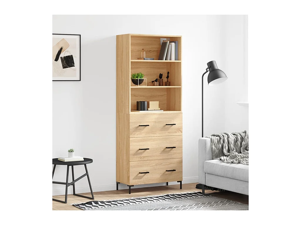 Buffet haut Chêne sonoma 69,5x34x180 cm Bois d'ingénierie