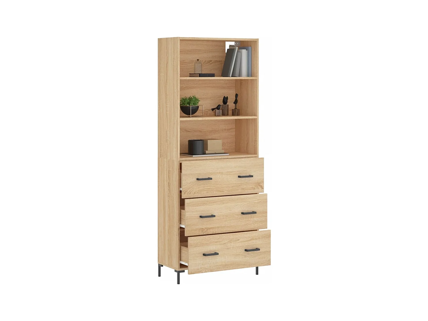 Buffet haut Chêne sonoma 69,5x34x180 cm Bois d'ingénierie