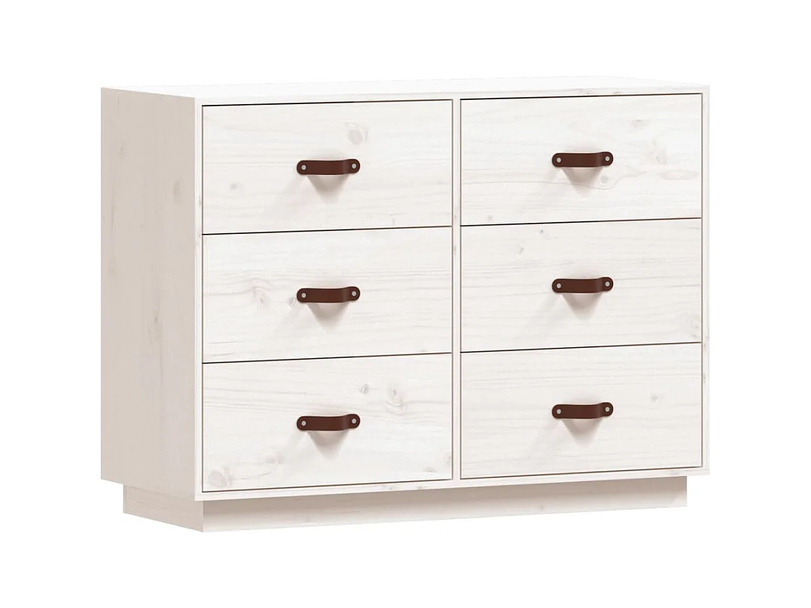 Buffet Blanc 100x40x75 cm Bois massif de pin