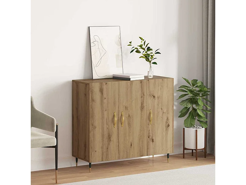 Aparador con almacenaje con puerta Marrón 90 x 34 x 80 cm Madera de ingeniería