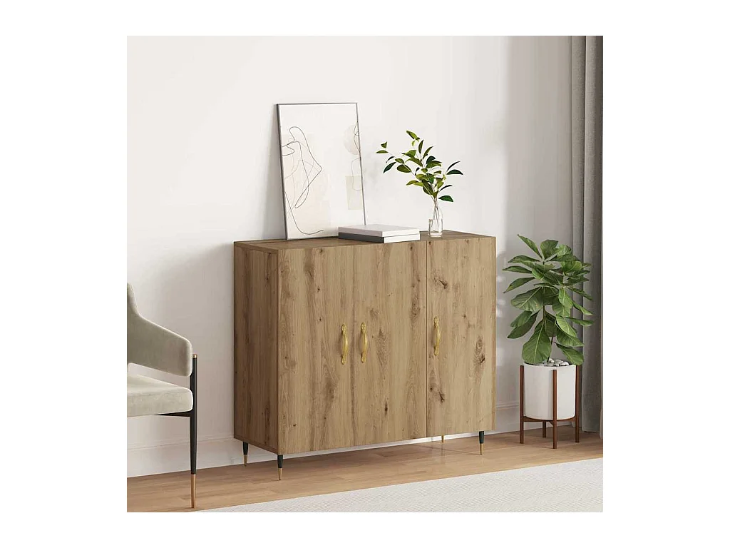 Aparador con almacenaje con puerta Marrón 90 x 34 x 80 cm Madera de ingeniería