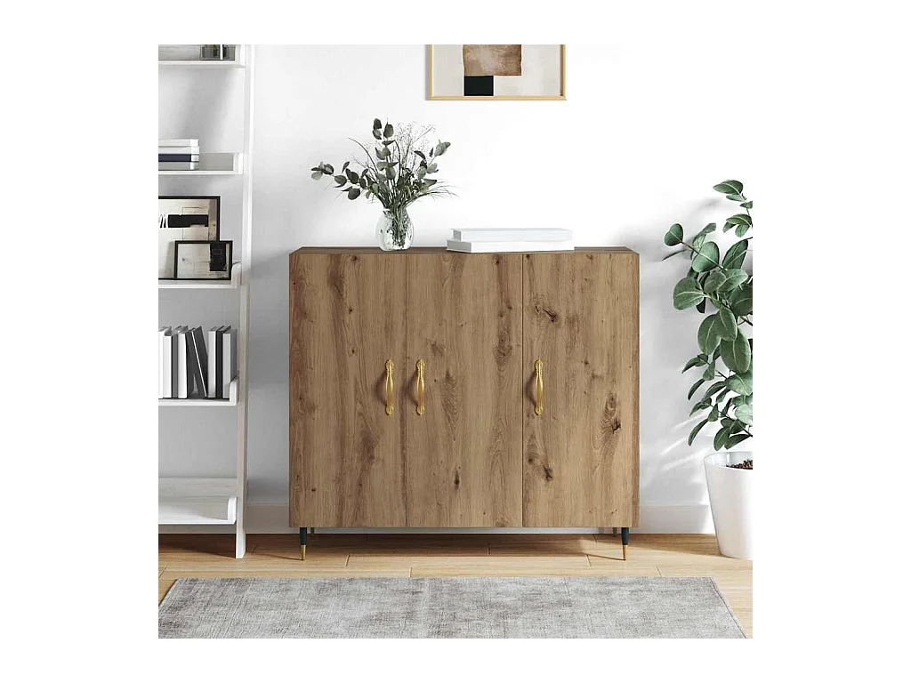 Aparador con almacenaje con puerta Marrón 90 x 34 x 80 cm Madera de ingeniería