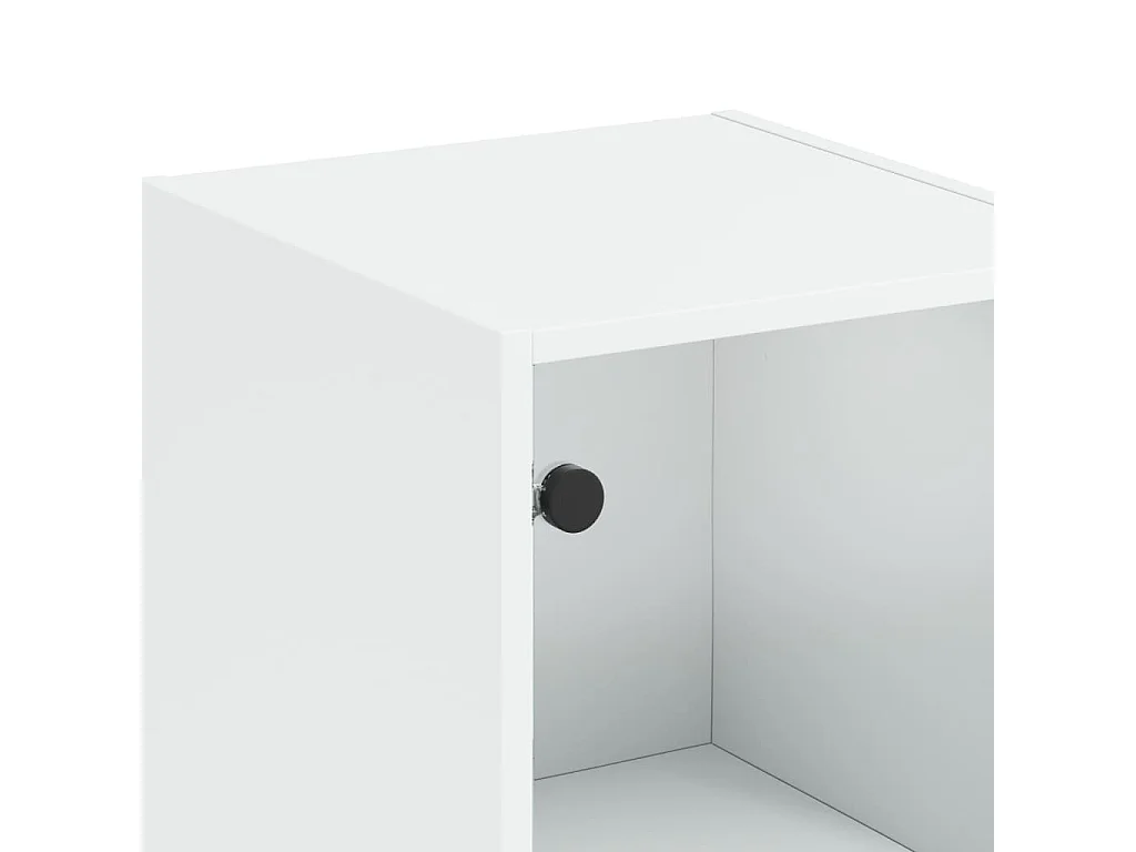 Buffet avec porte en verre blanc 35x37x142 cm