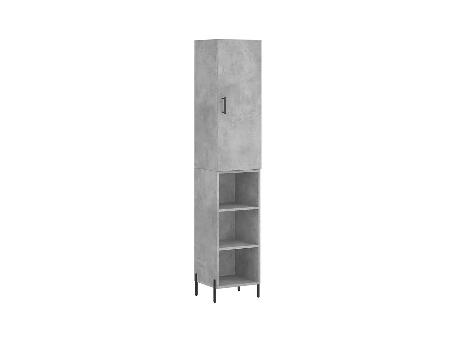 Credenza alta Grigio cemento 34,5x34x180 cm Legno ingegnerizzato