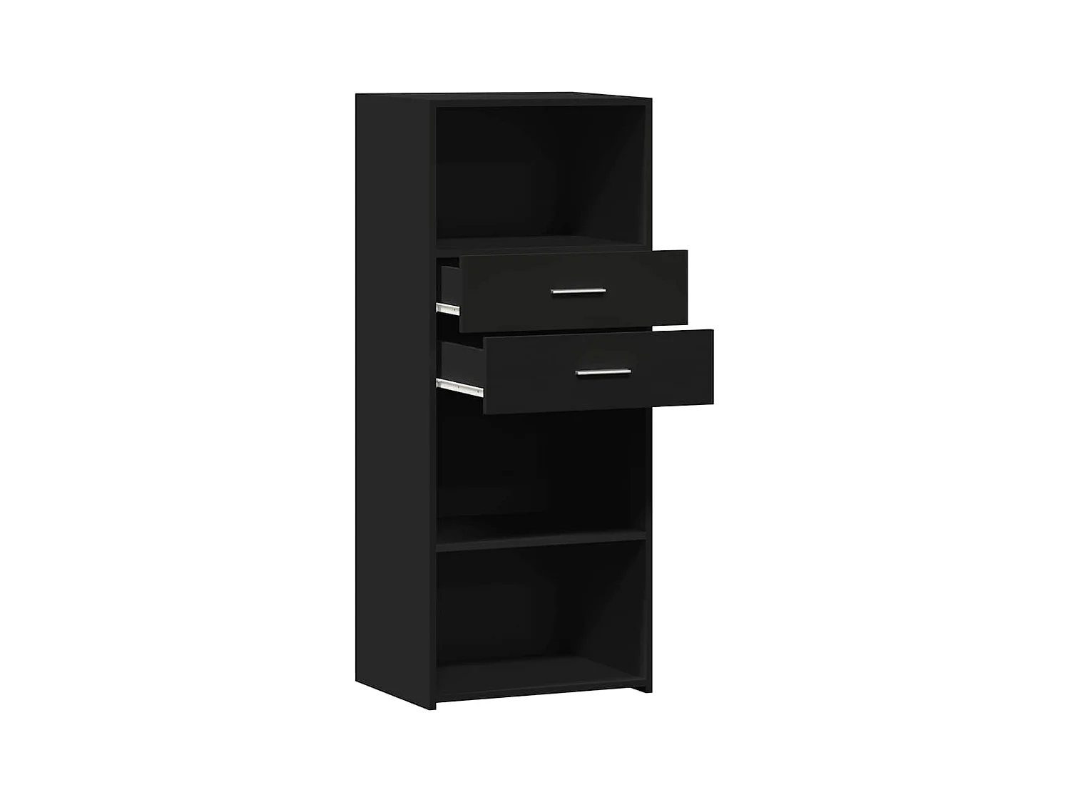 Buffet haut noir 50x42,5x124 cm bois d'ingénierie