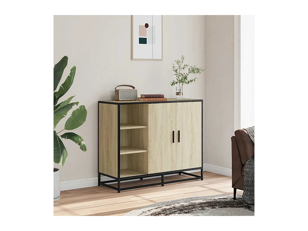 Buffet chêne sonoma 92x35x76 cm bois d'ingénierie