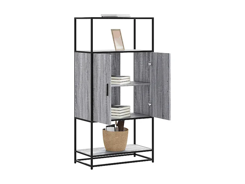 Buffet haut sonoma gris 68x35x139 cm bois d'ingénierie et métal
