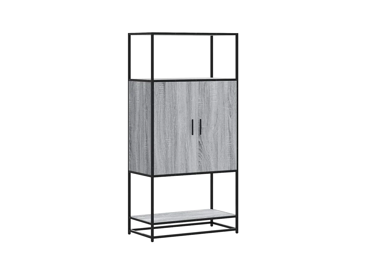 Buffet haut sonoma gris 68x35x139 cm bois d'ingénierie et métal