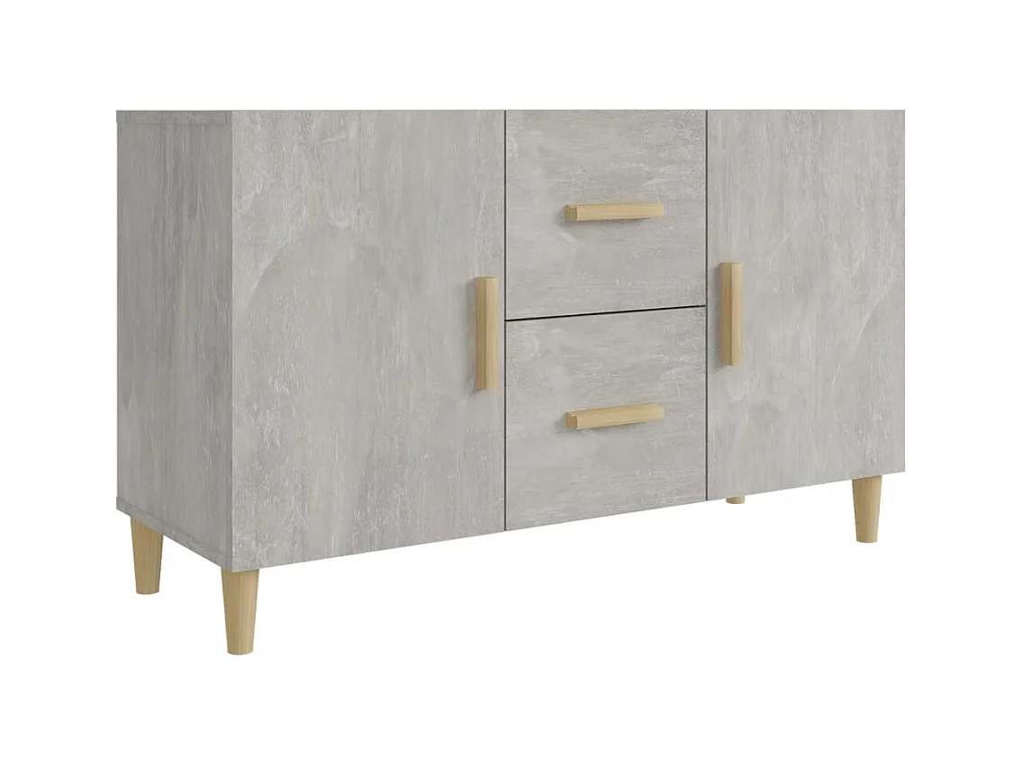 Buffet gris béton 100x36x60 cm bois d'ingénierie