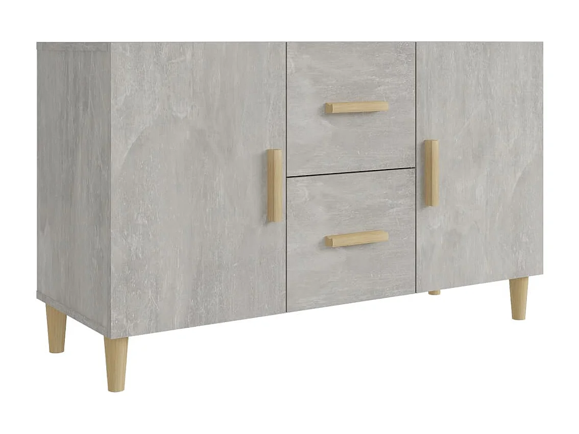 Buffet gris béton 100x36x60 cm bois d'ingénierie