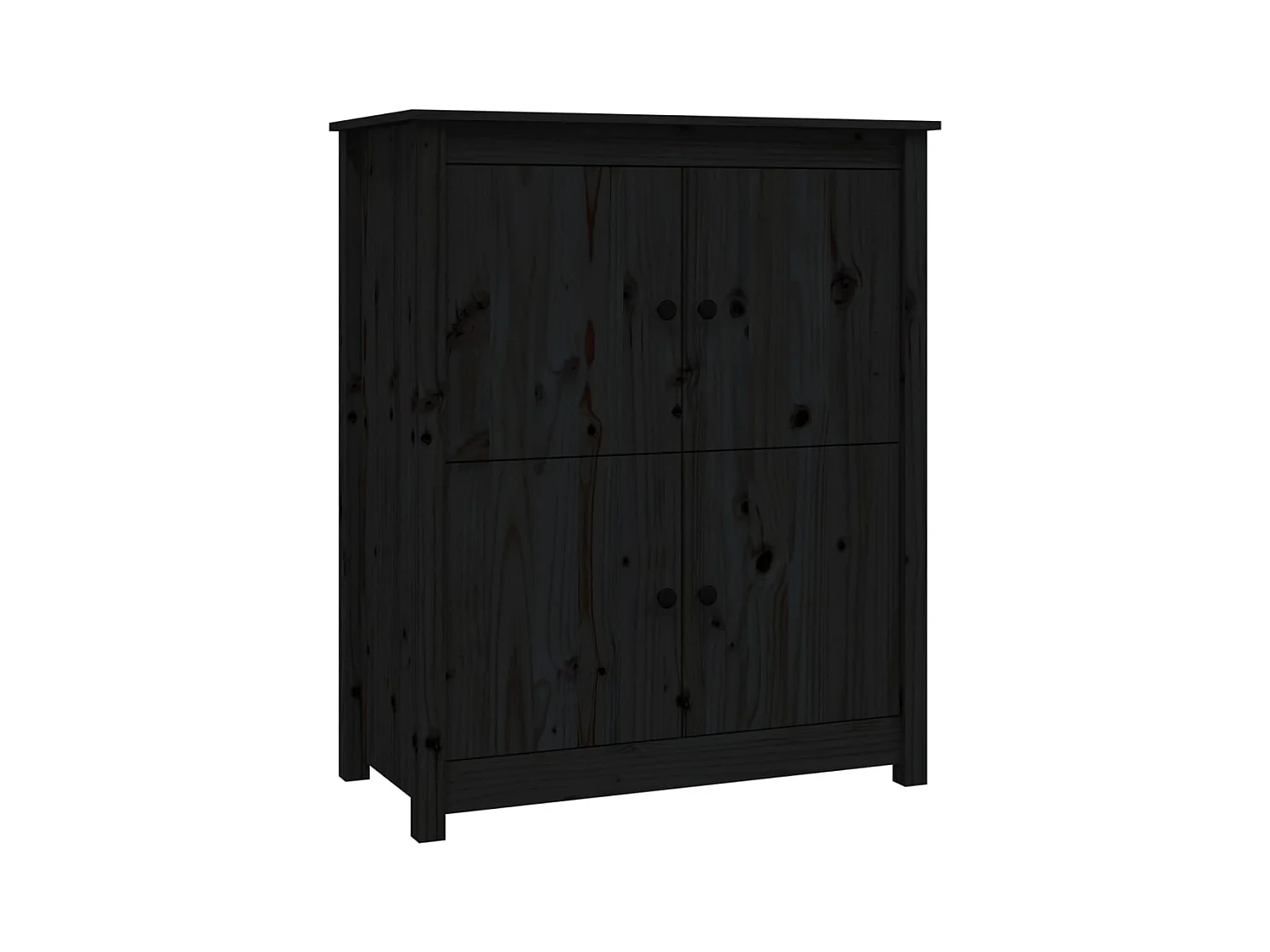 Buffet Noir 83x41,5x100 cm Bois massif de pin