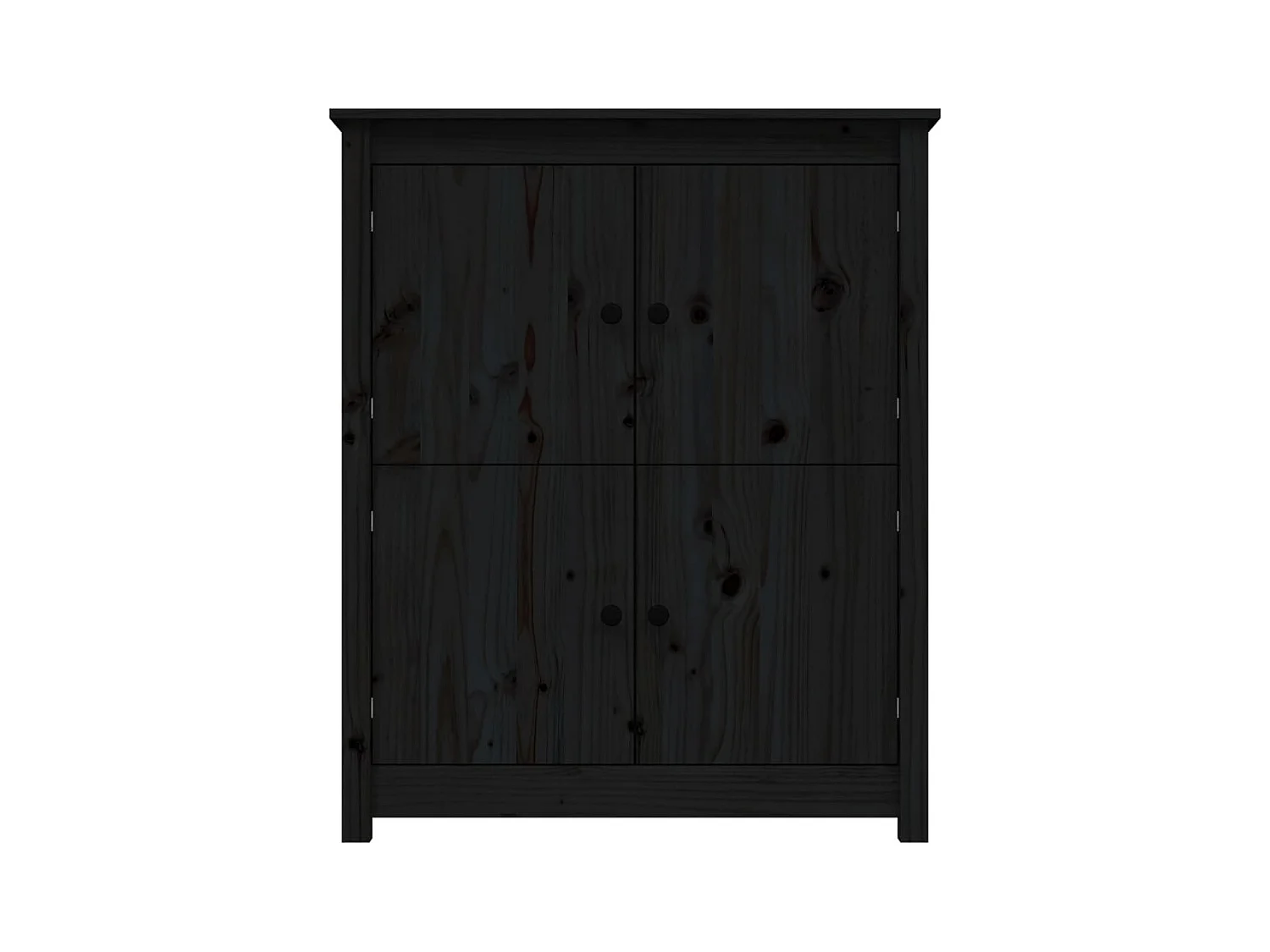Buffet Noir 83x41,5x100 cm Bois massif de pin
