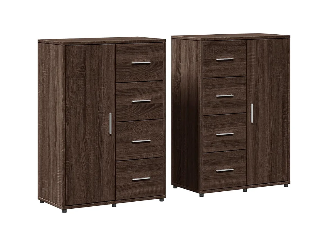 Buffets 2 pcs chêne marron 60x31x84 cm bois d'ingénierie