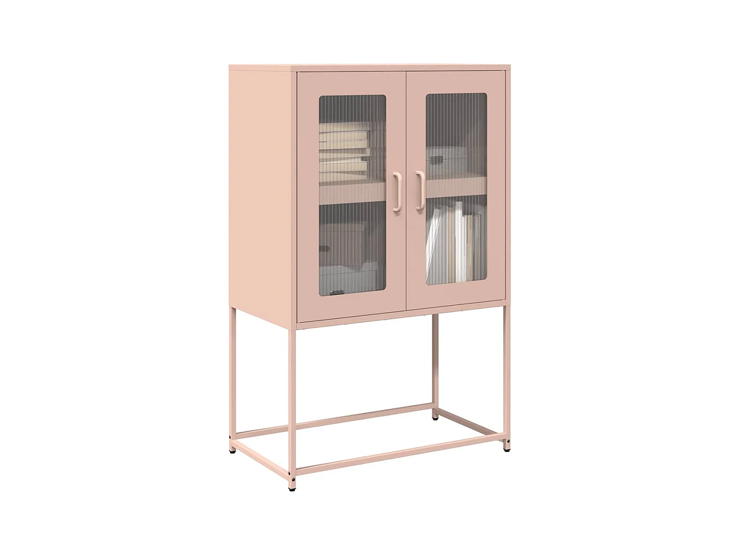Buffet haut rose 68x39x107 cm acier