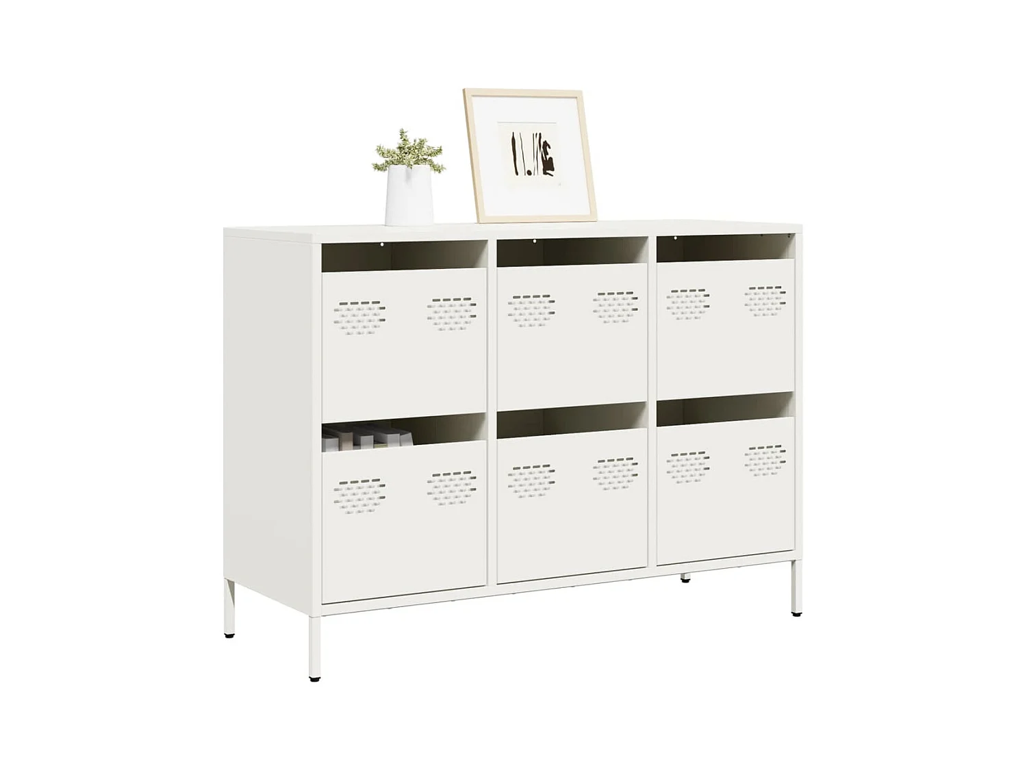 Buffet blanc 101,5x39x73,5 cm acier laminé à froid