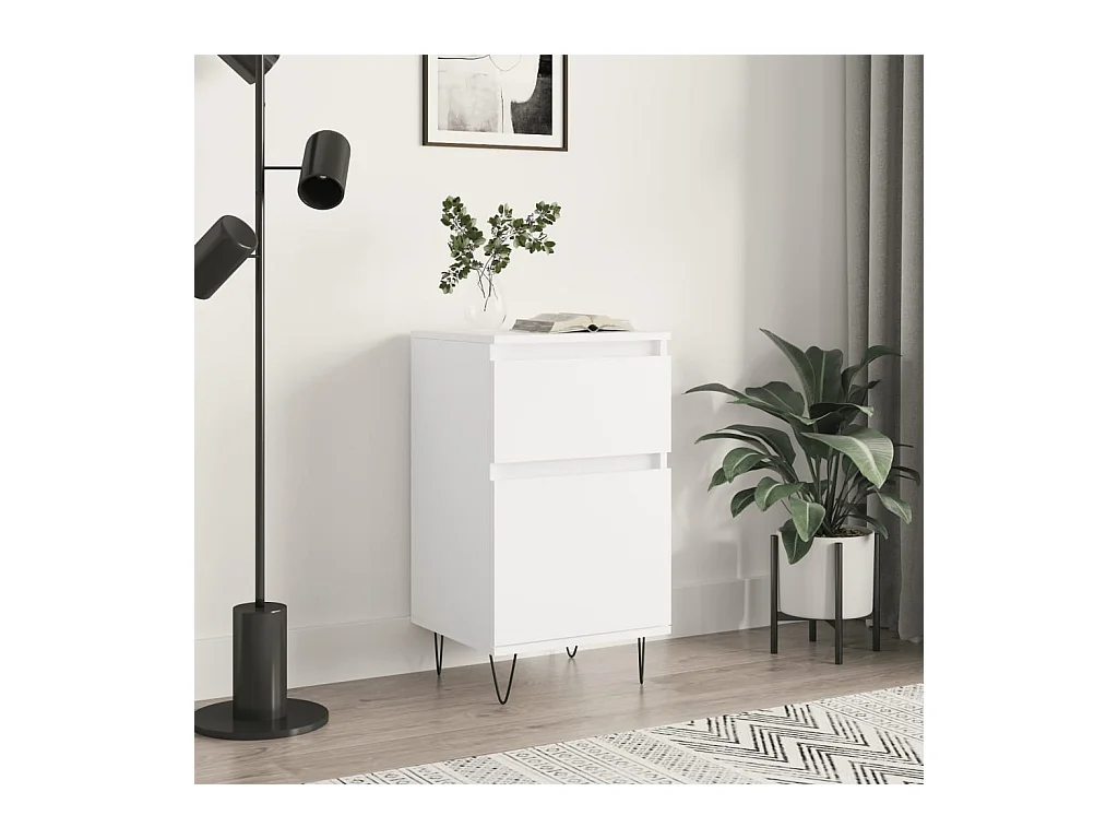 Buffet blanc 40x35x70 cm bois d’ingénierie