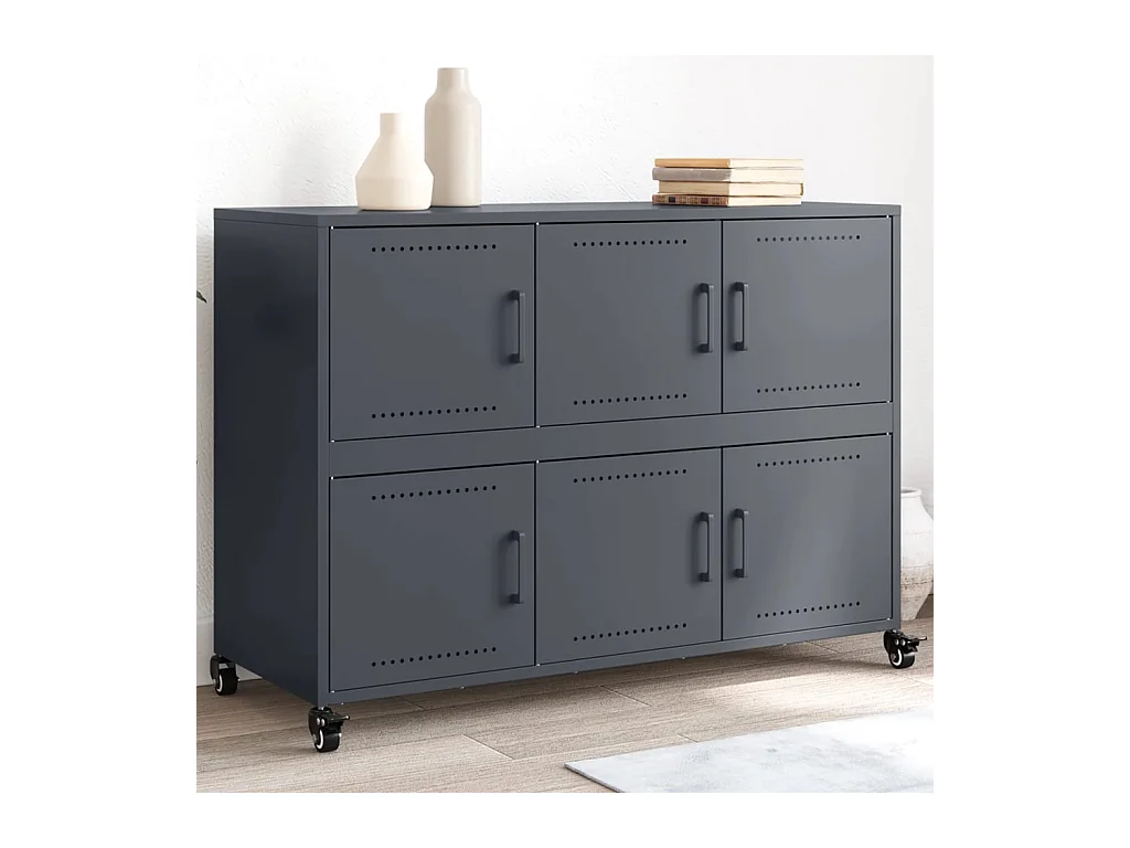 Buffet anthracite 100,5x39x72 cm acier