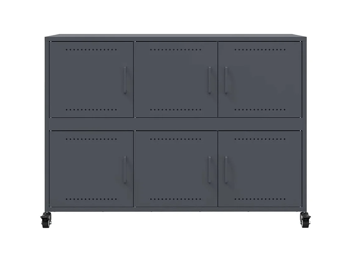 Buffet anthracite 100,5x39x72 cm acier
