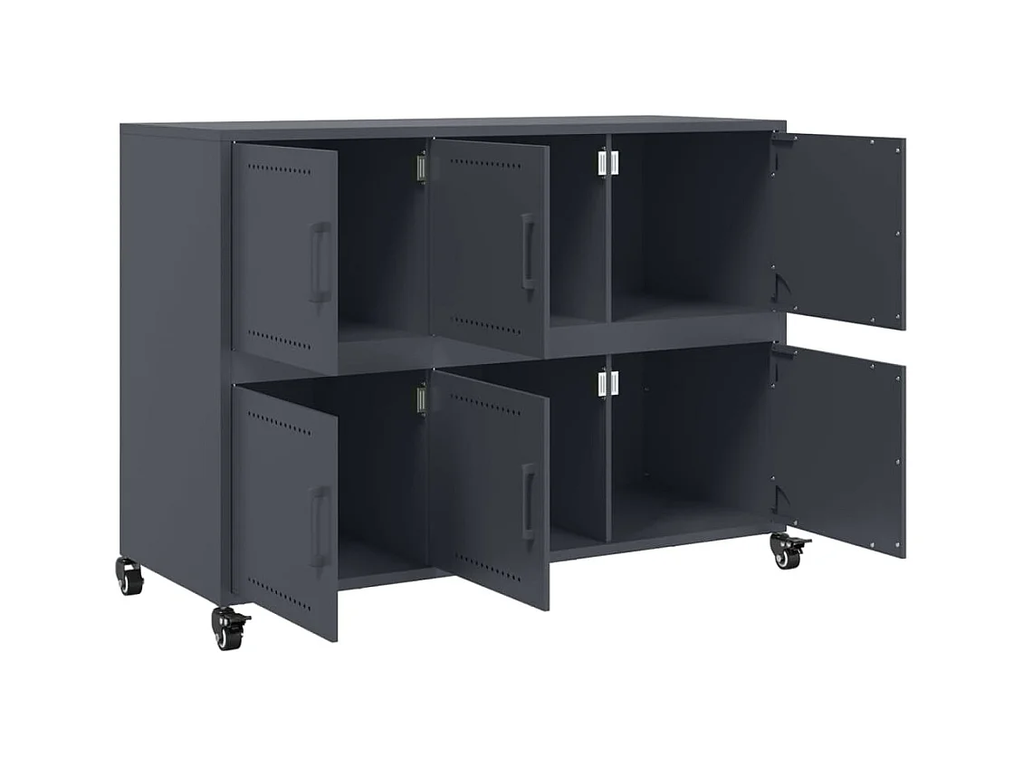 Buffet anthracite 100,5x39x72 cm acier