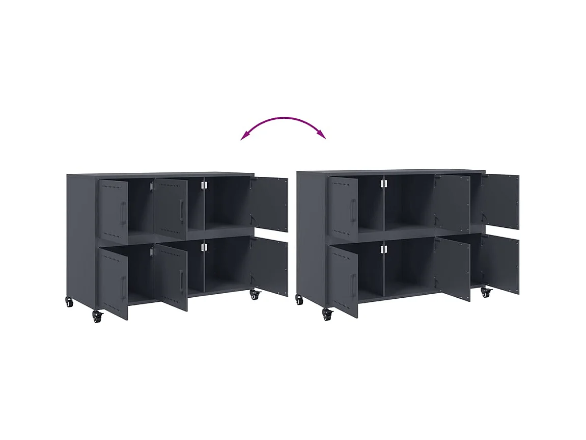 Buffet anthracite 100,5x39x72 cm acier