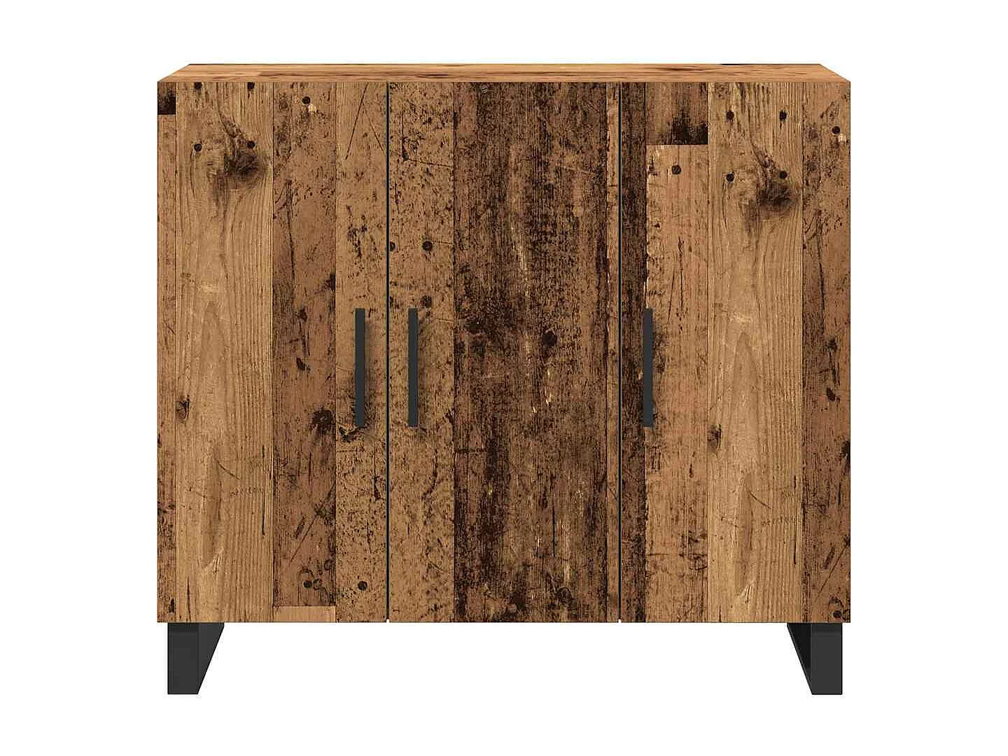 Buffet avec 3 portes en vieux bois 90x34x80 cm en bois d'ingénierie