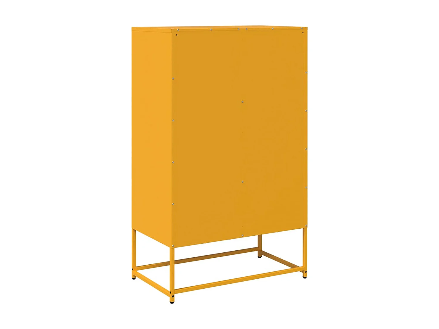 Mosterdgeel hoog dressoir 68x39x111,5 cm staal