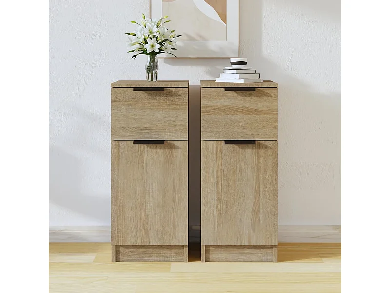 Buffets 2 pcs Chêne Sonoma 30x30x70 cm Bois d'ingénierie