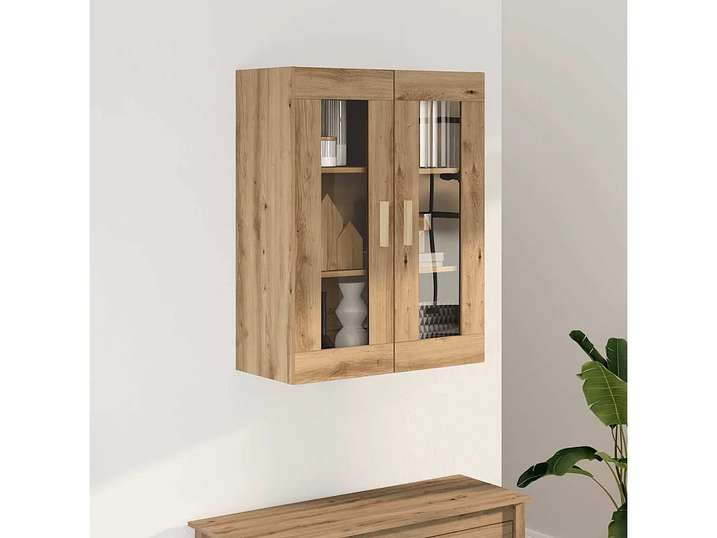 Mobiletto pensile in rovere fatto a mano 69,5x34x90 cm