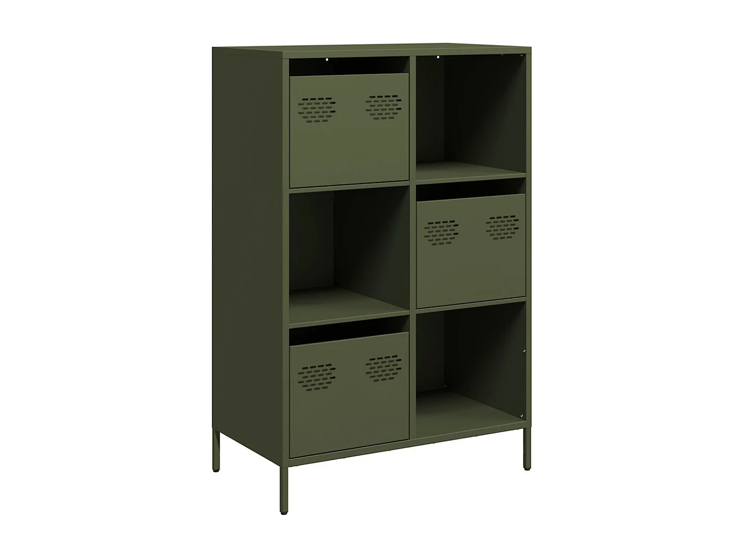 Buffet haut vert olive 68x39x103,5 cm acier