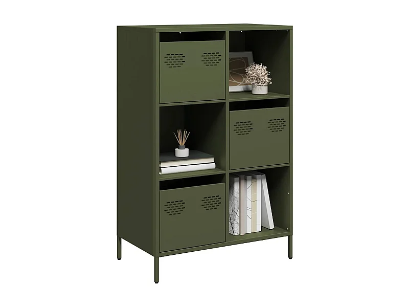 Buffet haut vert olive 68x39x103,5 cm acier