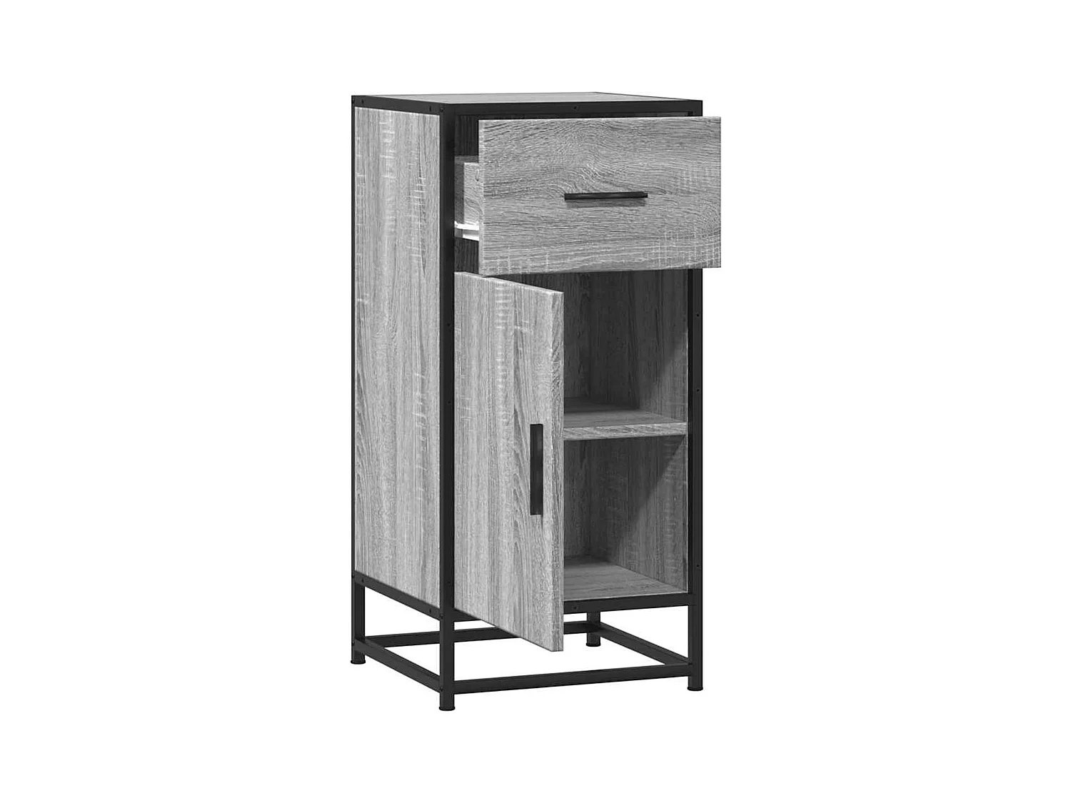 Buffet sonoma gris 35,5x35x76 cm bois d'ingénierie et métal