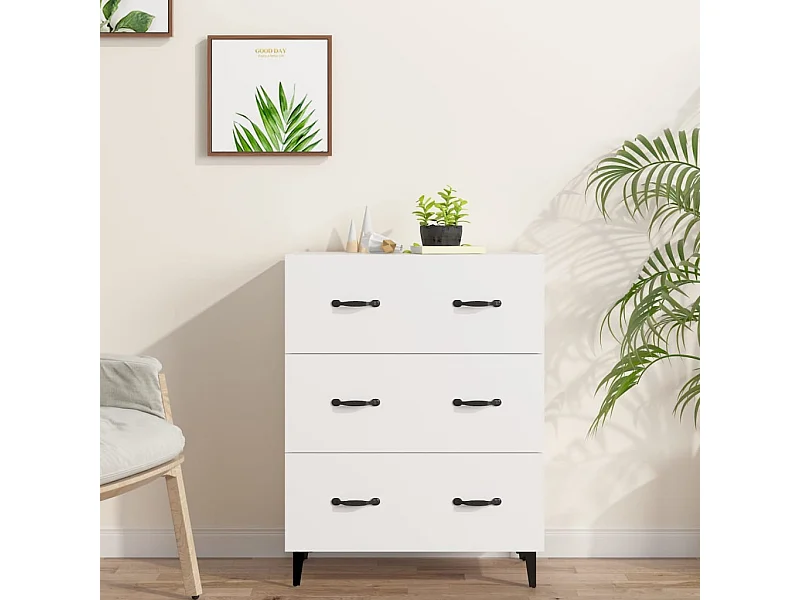 Buffet blanc 69,5x34x90 cm bois d'ingénierie