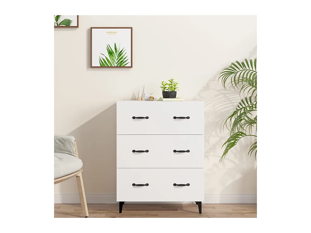 Buffet blanc 69,5x34x90 cm bois d'ingénierie