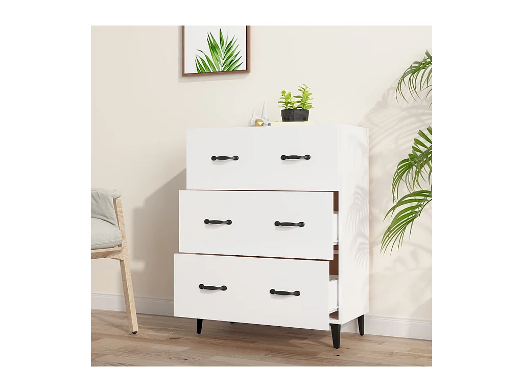 Buffet blanc 69,5x34x90 cm bois d'ingénierie