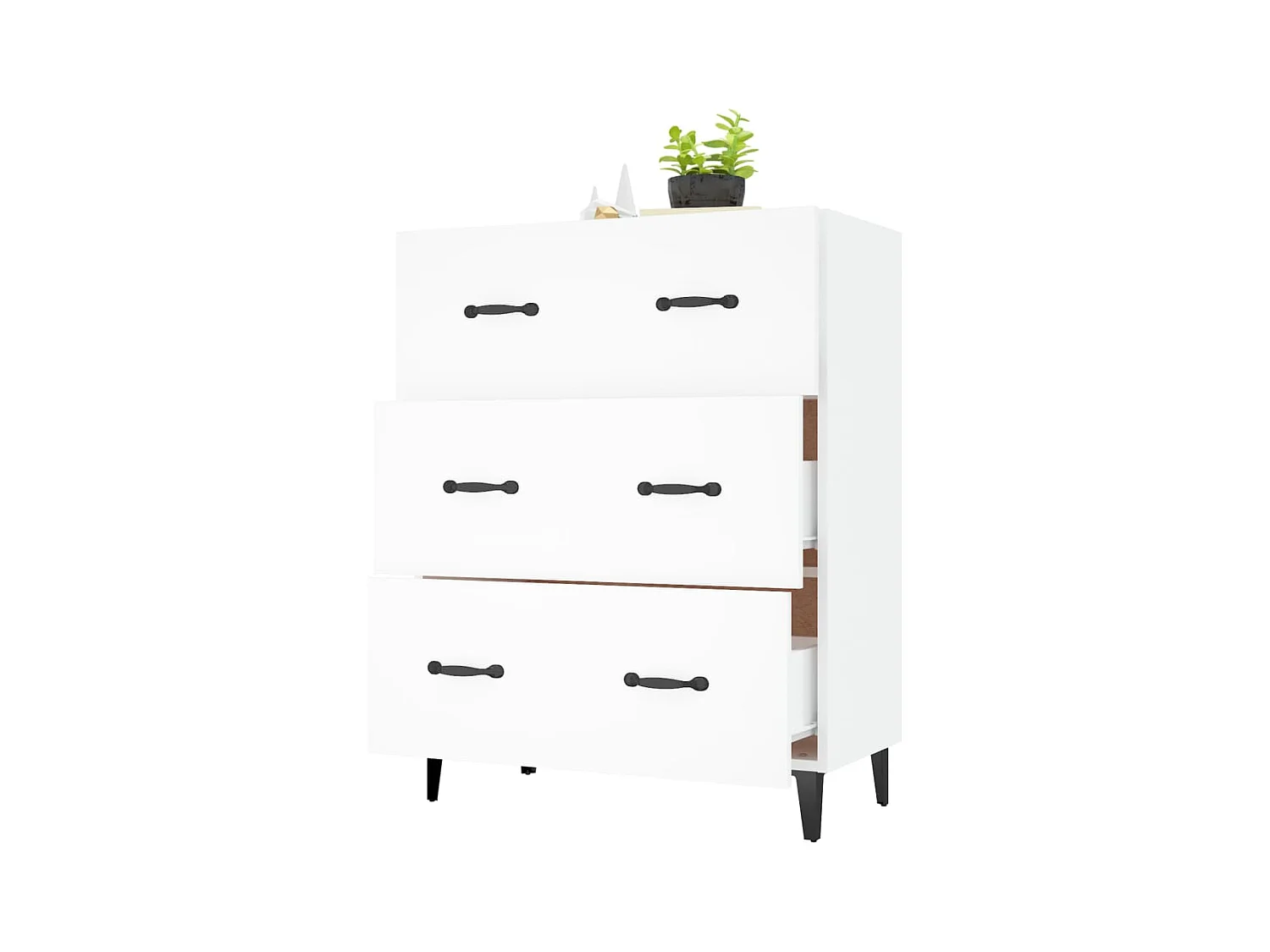 Buffet blanc 69,5x34x90 cm bois d'ingénierie