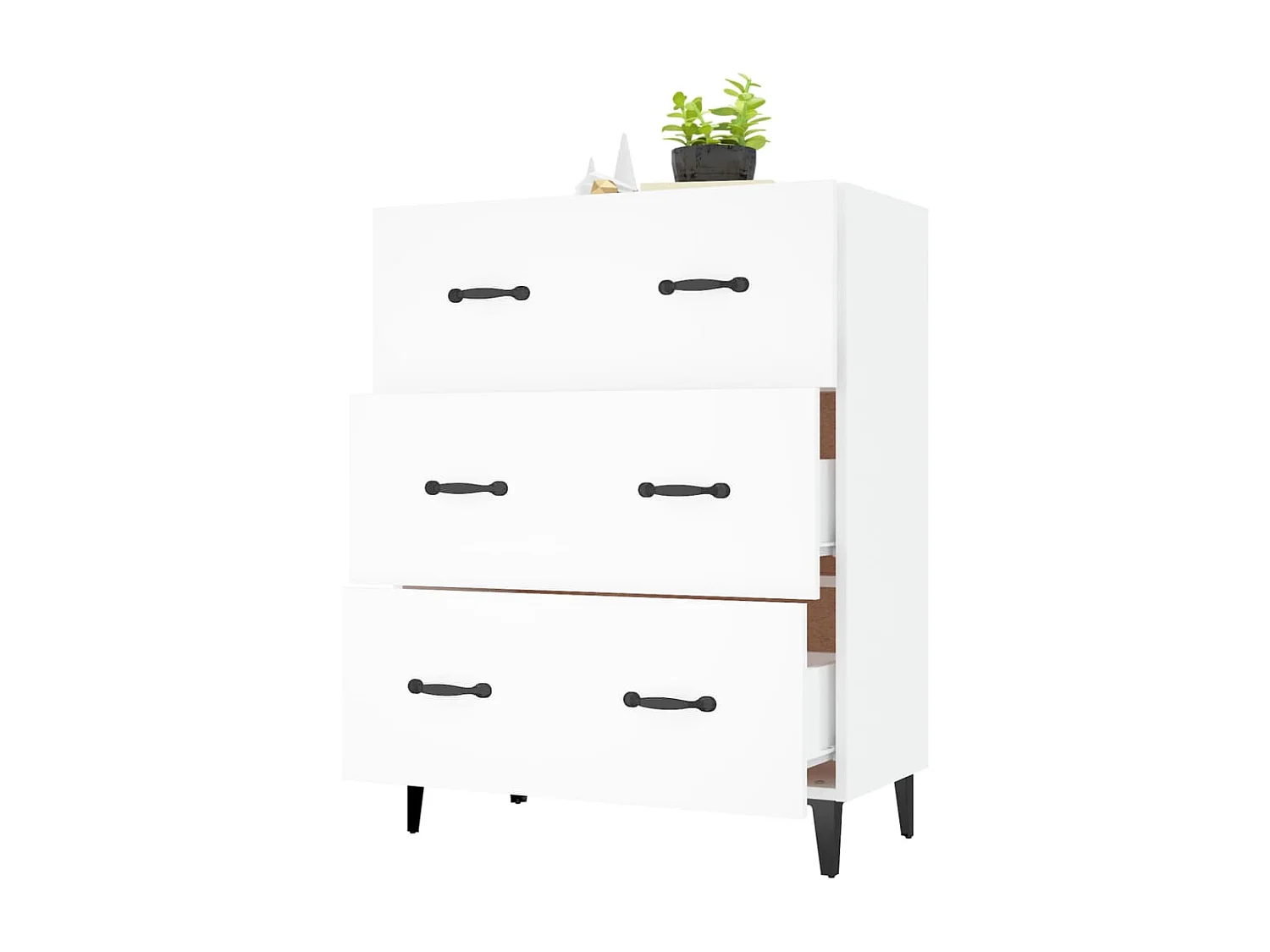 Buffet blanc 69,5x34x90 cm bois d'ingénierie